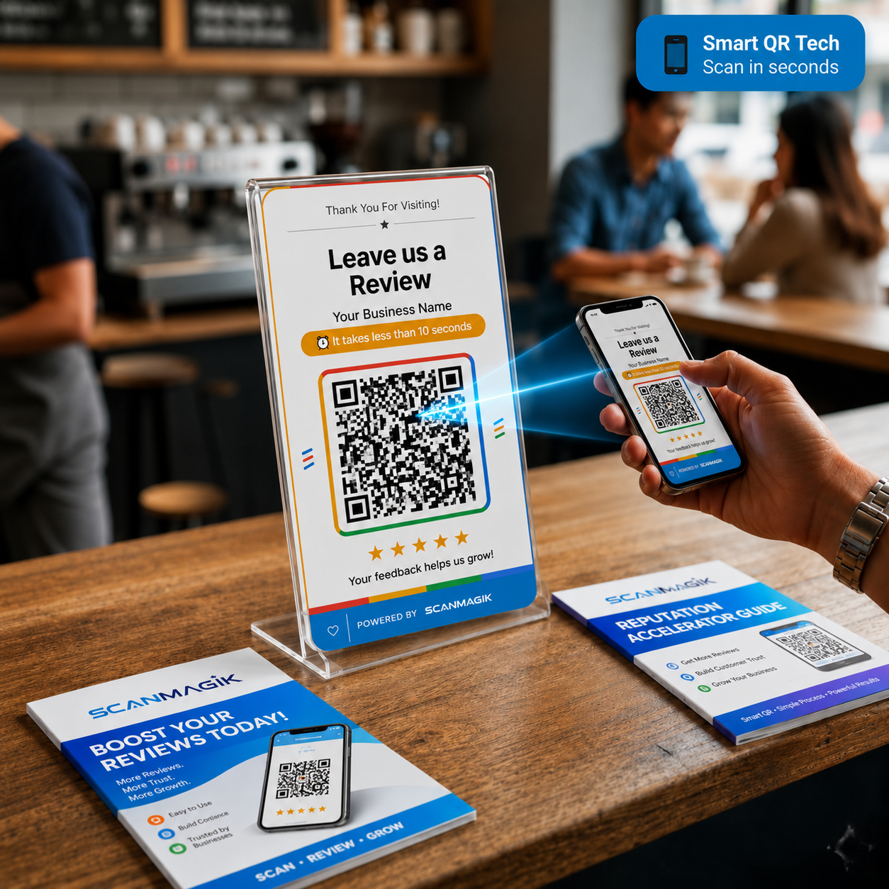 ScanMagik QR Stand — Get More Reviews at your counter